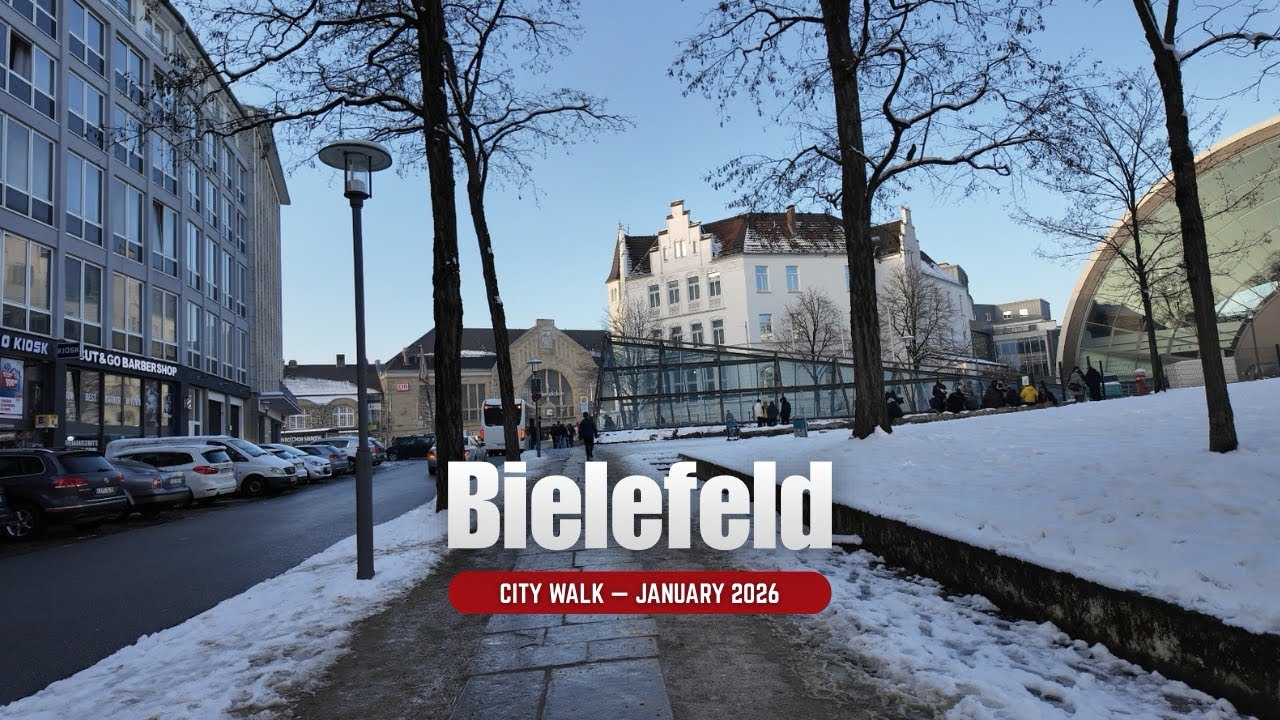 Bielefeld im Winter City Walk durch die verschneite Stadt | Walking Video | Kat & Marcel