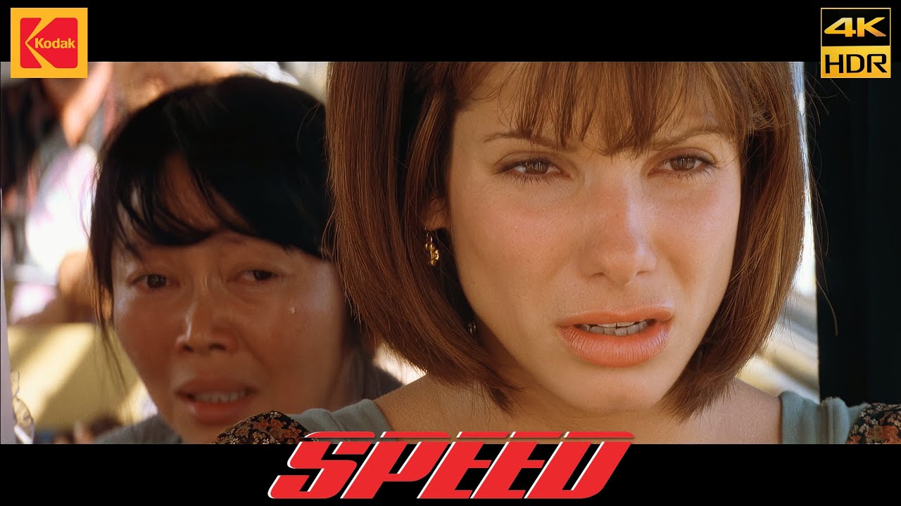 Speed (1994 ) Gap Freeway Movie Clip scene 4K HDR10 Kodak 5247 Keanu Reeves Sandra Bullock