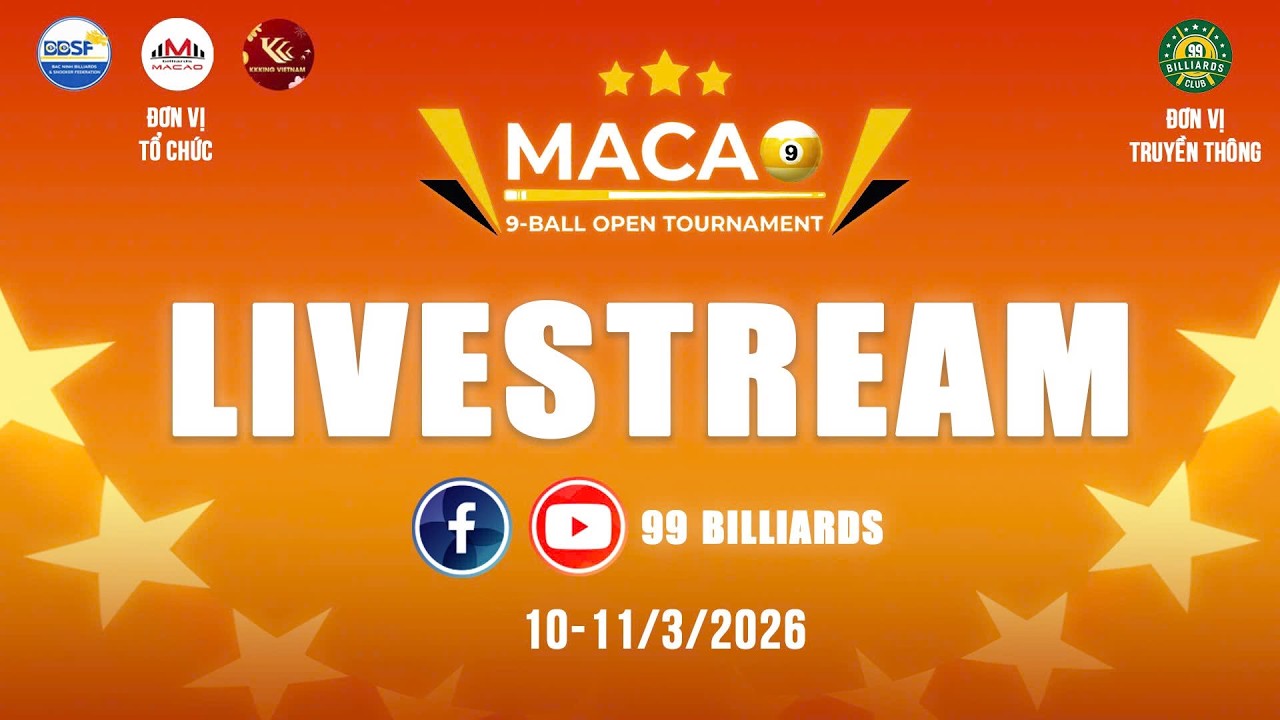 🔴 TRỰC TIẾP:DŨNG MOI vs DUY ĐINH🏆TỨ KẾT - MACAO 9 BALL OPEN TOURNAMENT