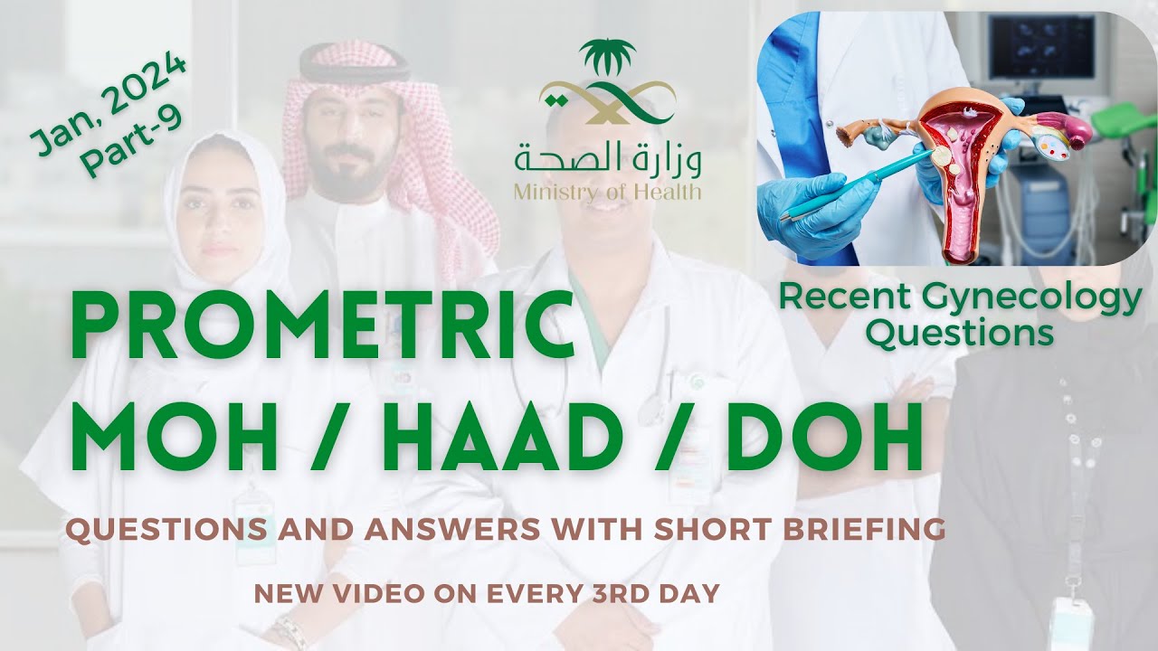 Prometric Gynecology Questions with Answers for MOH, DHA, HAAD, and More Jan 2024 Test 9 #mohexam
