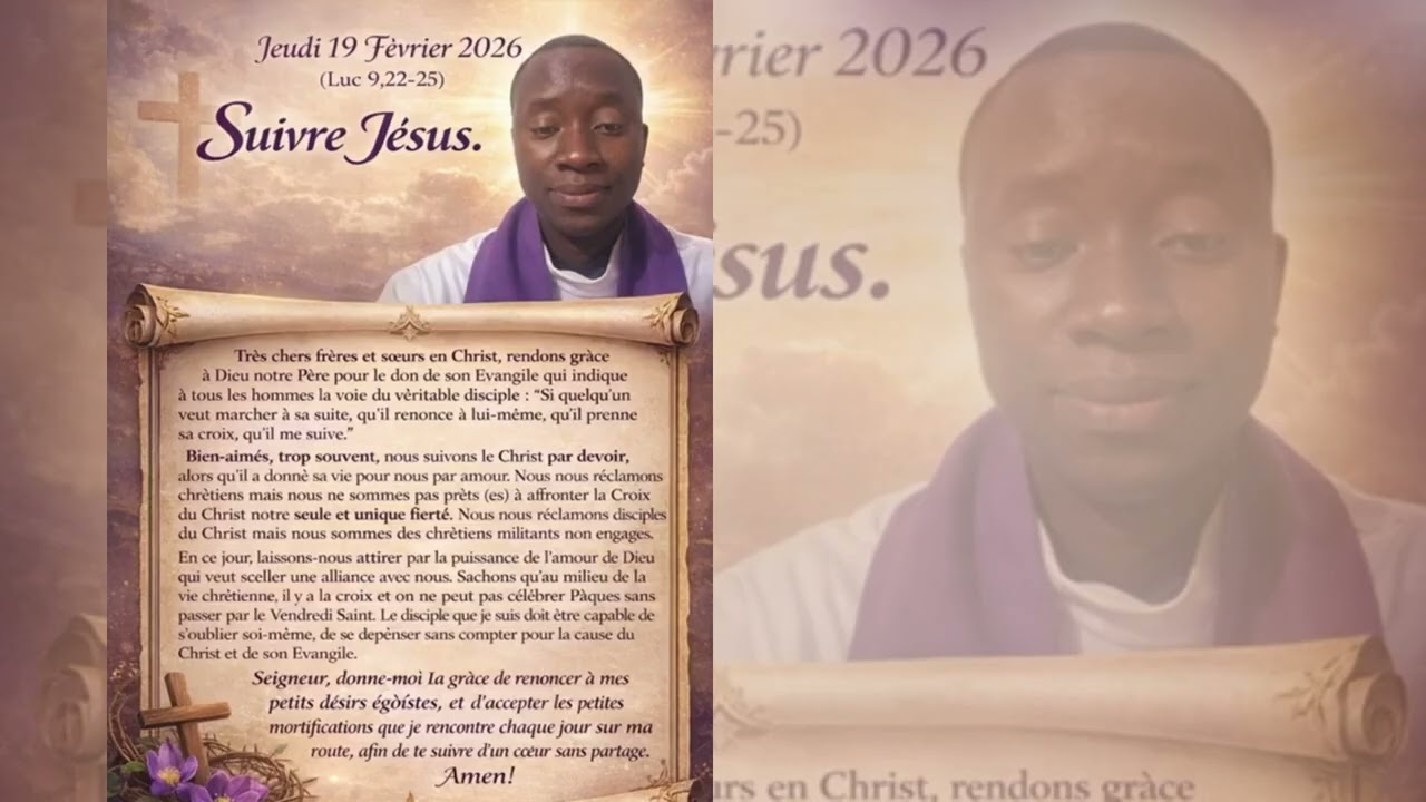 Deuxième jour de Carême l’abbé Joseph Tendeng nous invite à suivre Jésus