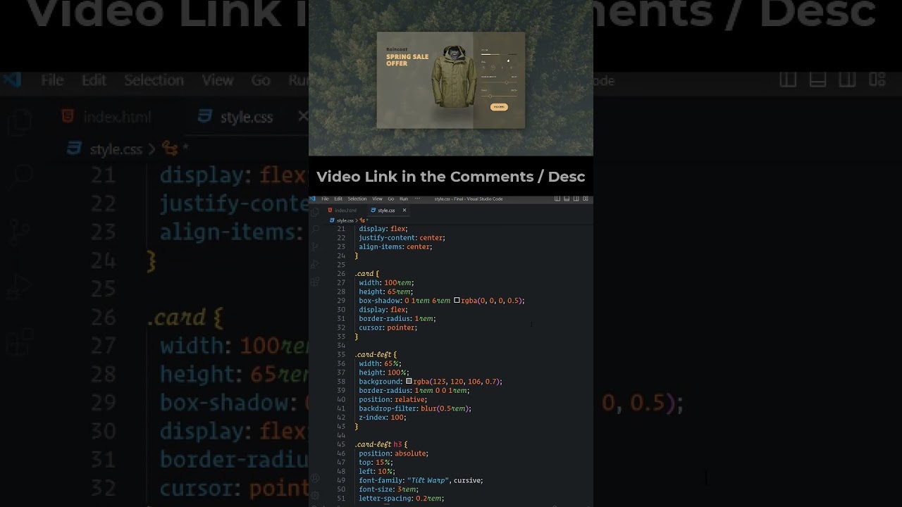 How to Create a CSS E-commerce Product Card #shorts