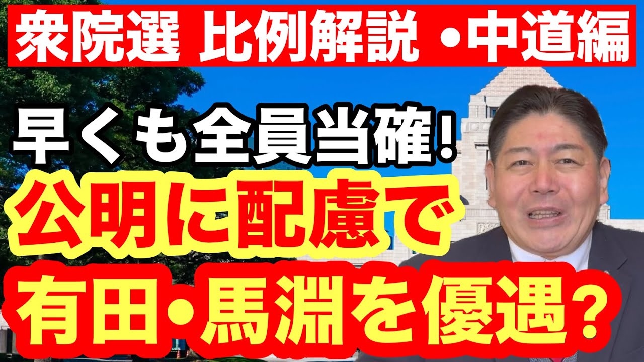 【中道改革連合】馬淵澄夫・有田芳生の比例優遇は公明シフト？公明は全員当確！【衆院選比例名簿を読む】 #中道改革連合 #立憲民主党 #公明党