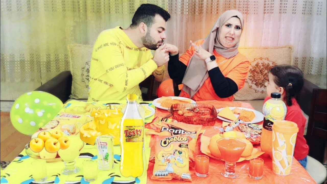تحدي اللون البرتقالي ضد الأصفر | انفصلنا 😢