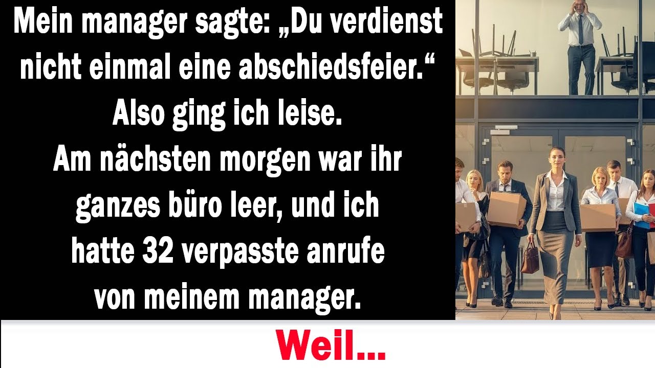 Mein manager nannte mich ein nichts – am nächsten morgen kündigte sein ganzes team