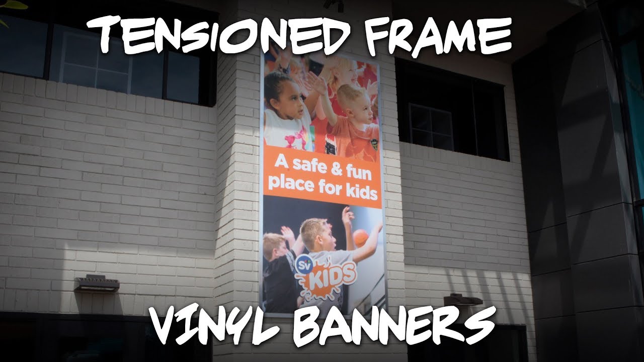Aluminum Frame and Tensioned Vinyl Banners - Sun Valley Comm Church - Children's Building Sign comp