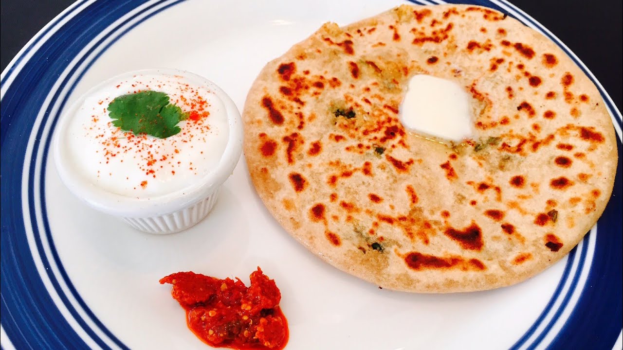 gobhi ka paratha with dahi