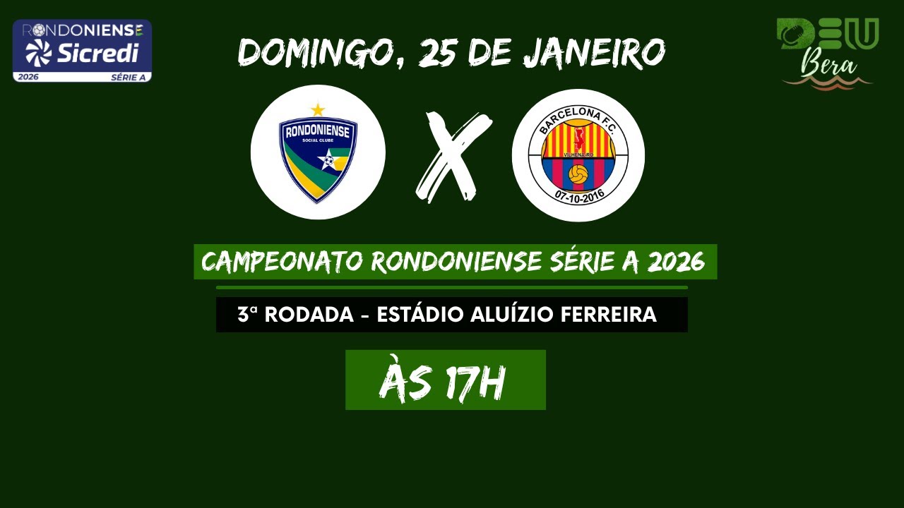Rondoniense x Barcelona-RO (COM IMAGENS) - 3ª Rodada do Campeonato Rondoniense 2026 - 24/01/2026