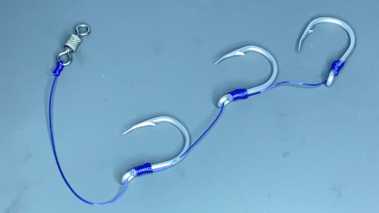 How to string three fishing hooks in one line - YOU MUST KNOW THIS!!!