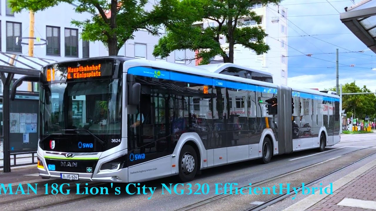 #12 MAN 18G Lion's City NG320 EfficientHybrid |KOM 3624~Voith [Sound] -Kickdown |SWA Augsburg Li. 41