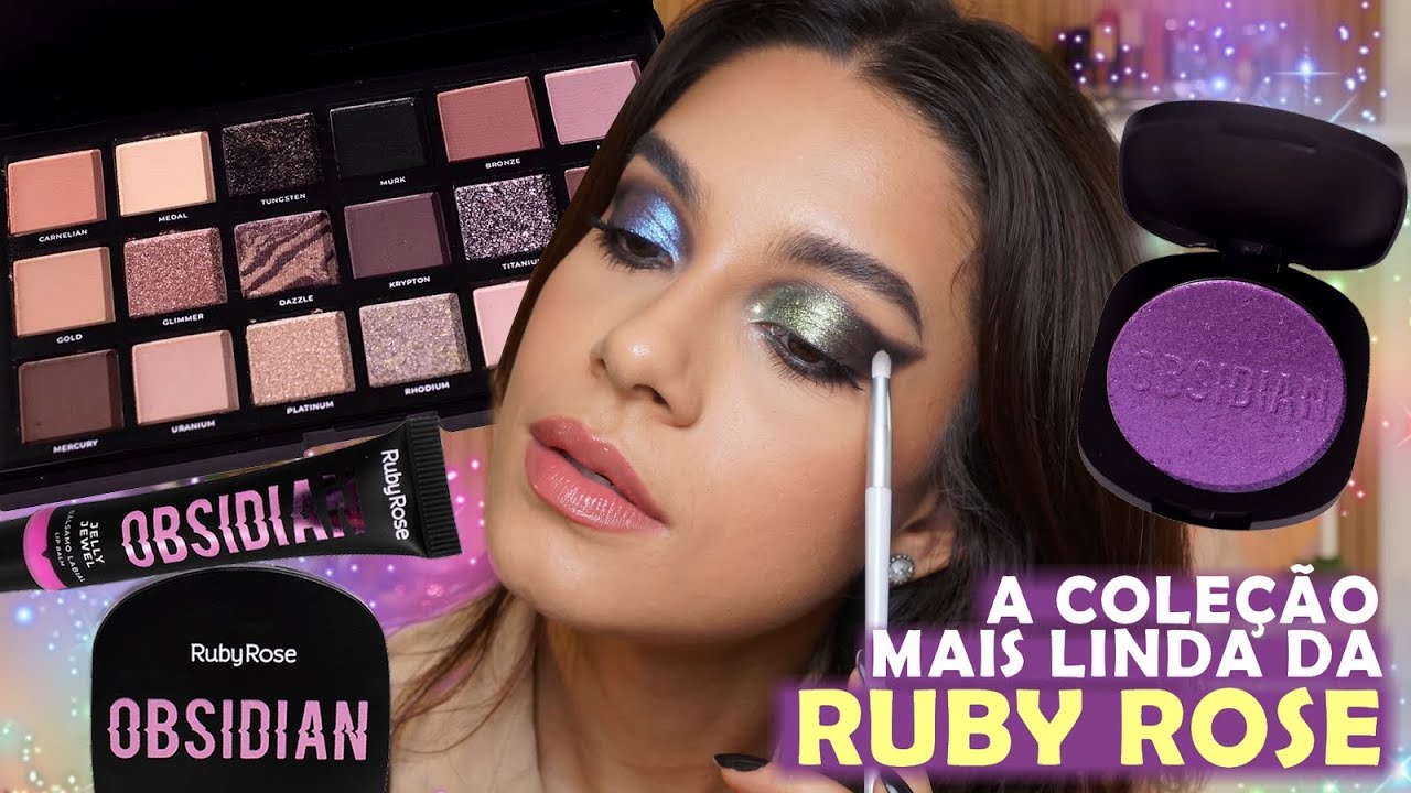 A COLEÇÃO OBSIDIAN da RUBY ROSE chegou com DUPE da HUDA BEAUTY, SOMBRA DUO CHROME e GLOSS JELLY 🤩