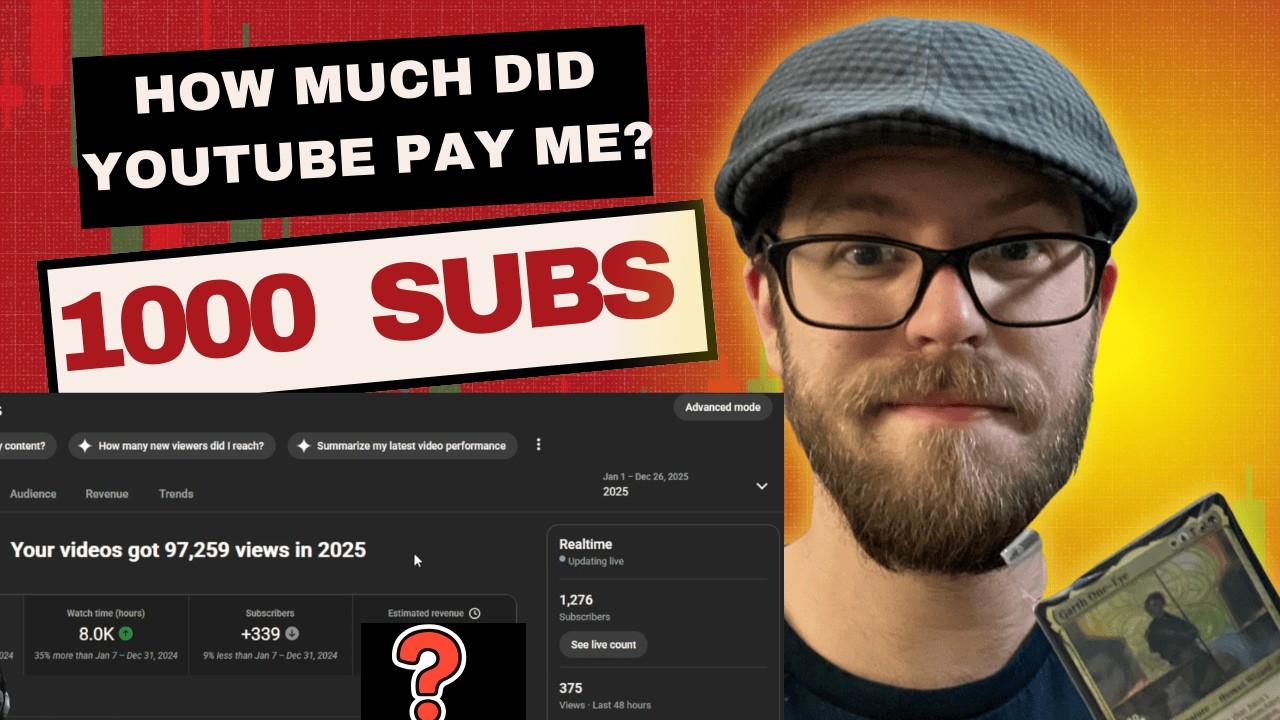Сколько мне заплатил YouTube за 1000 подписчиков | Создатель контента по MTG