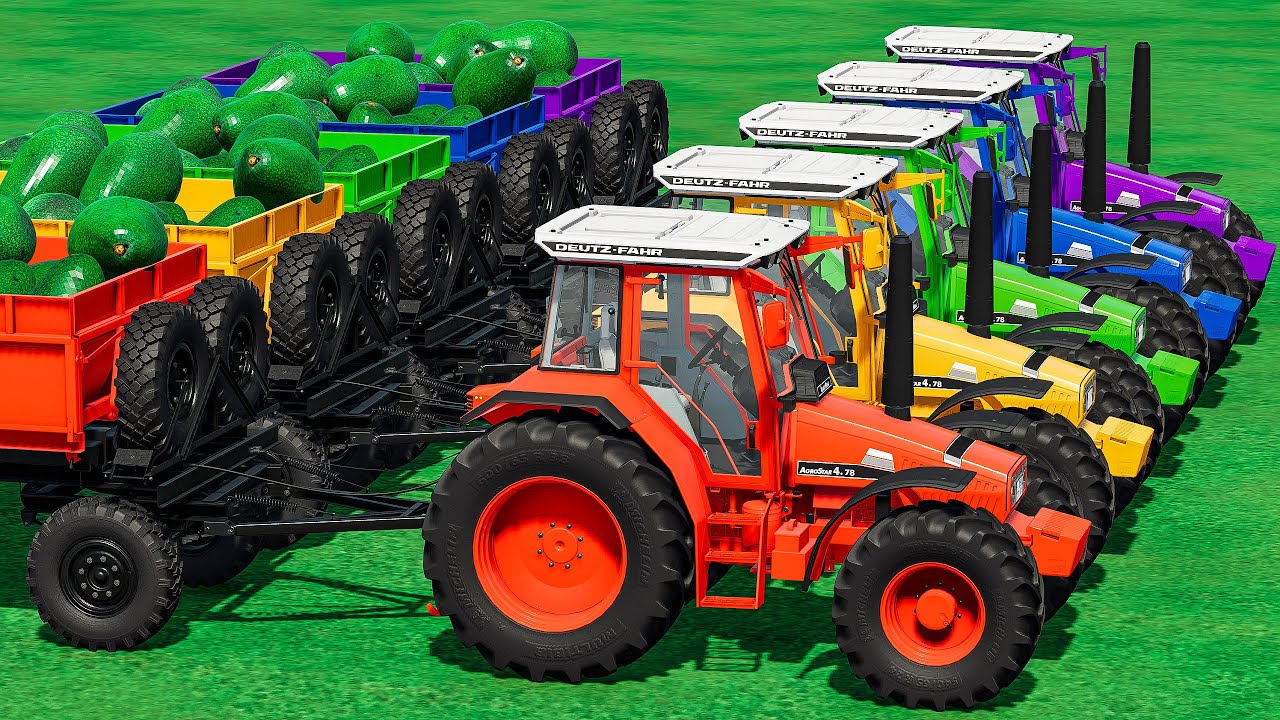 MUDDY DEUTZ TRACTORS! EXTREME AVOCADO RACE OBSTACLE COURSE! FS22