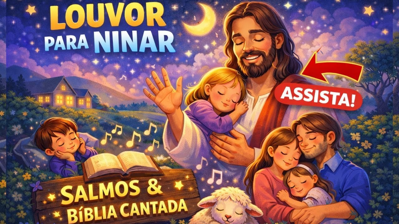 Coloque Isso Para Sua Família Dormir em Paz Hoje 🌙 Salmos Cantados  Canções de Ninar Cristãs 1H
