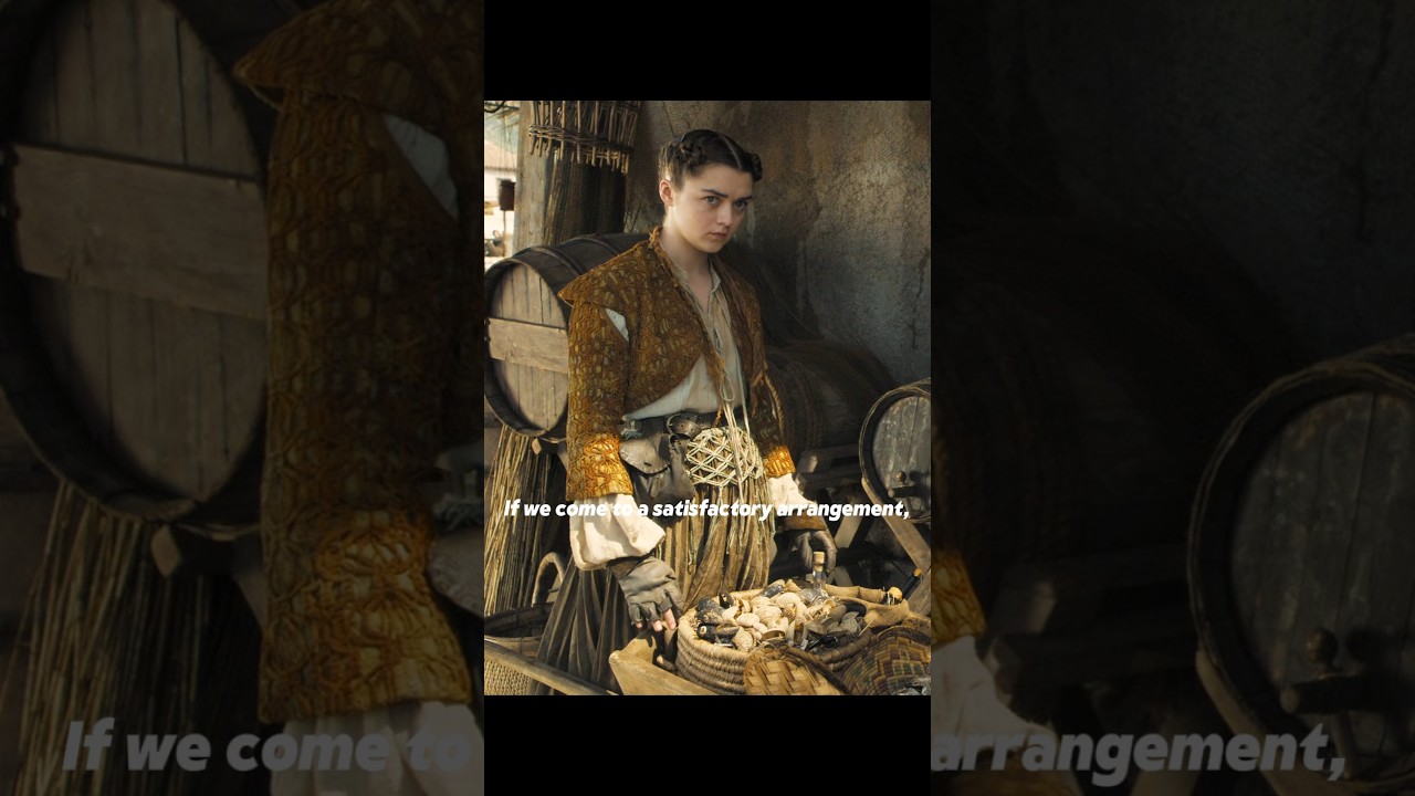 Арья отвлекается от своей миссии, увидев Мерина Транта. #aryastark #meryntrant #braavos #movie