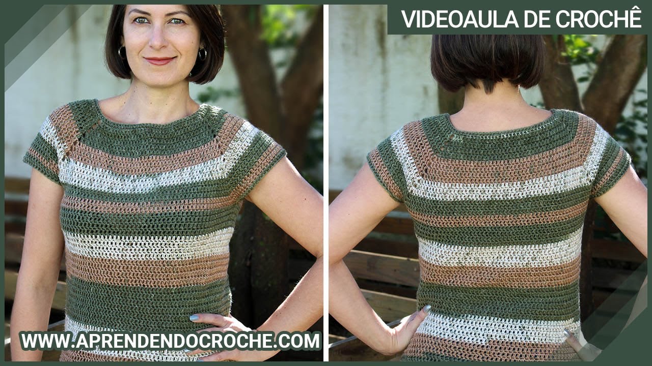 Blusa de Crochê com Manga Passo a Passo