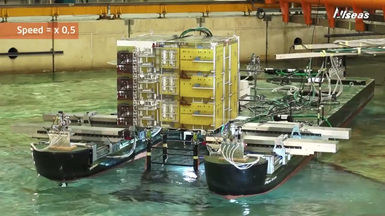 Pioneering Spirit model test topsides removal