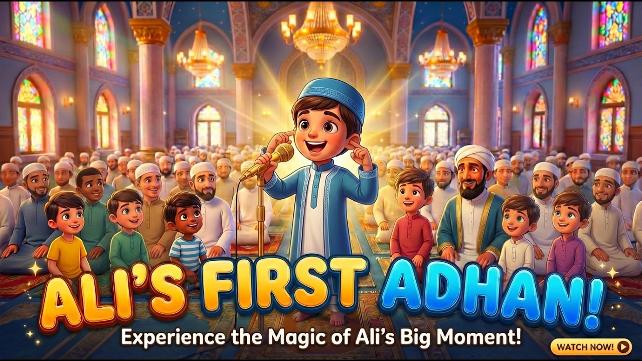 My First Adan 🤲 A Muslim Kid's CALL TO PRAYER | ALI’s First AZAN at the Masjid (Wait for the ending)