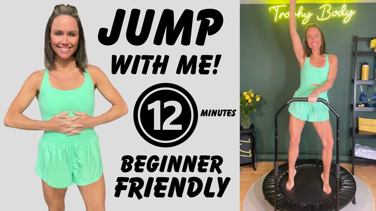 JUMP w/ ME ➡️ 12 Min Beginner | Rebounder Workout Low Impact Cardio | Burn Calories | Techno Trance
