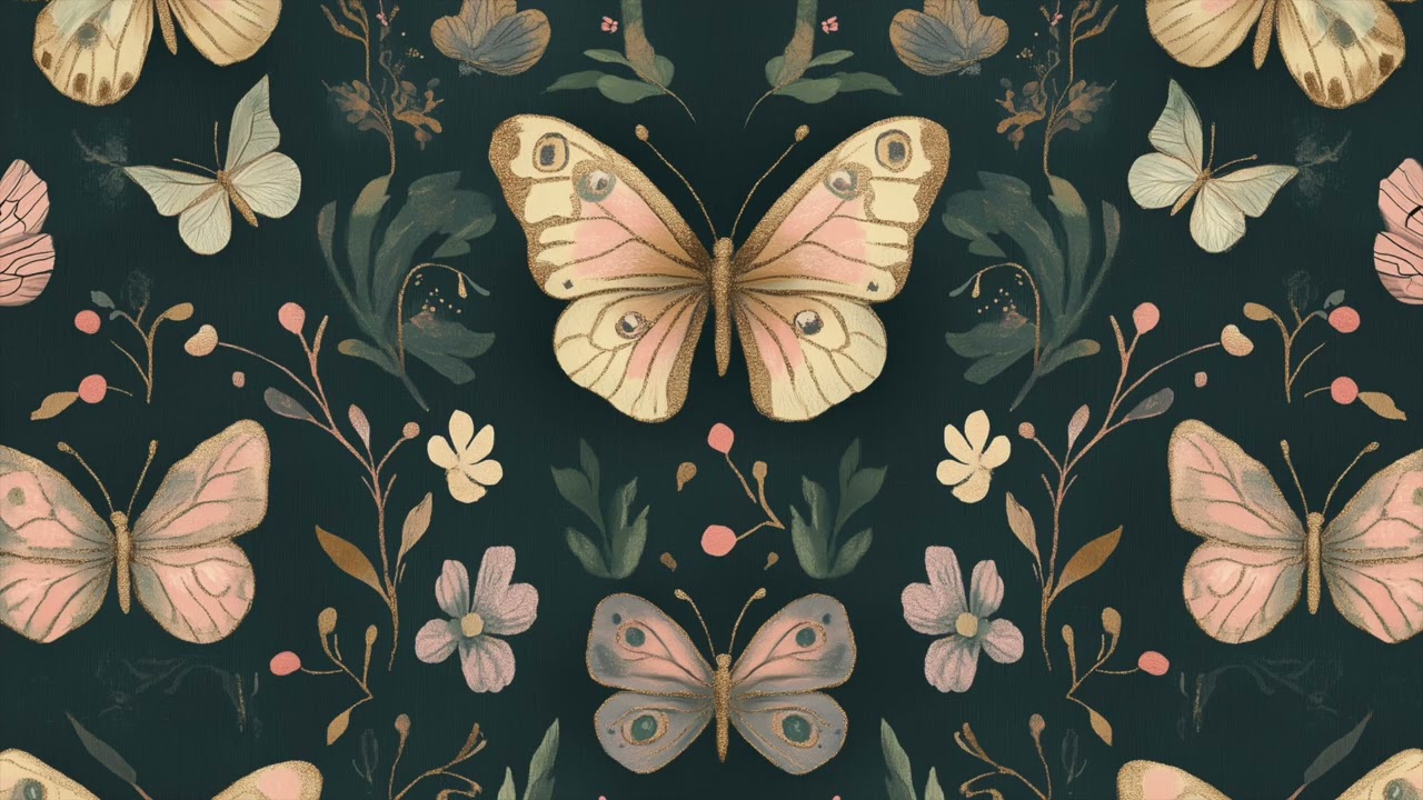 Dark Academia Butterflies Art Screensaver for Frame TV | Moody Art Mode Decor | No Music | 3 Hours