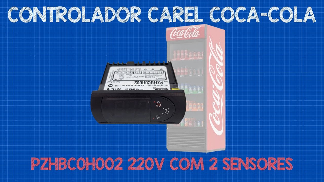 Controlador de Temperatura Carel Coca-Cola PZHBC0H002 220V com 2 Sensores