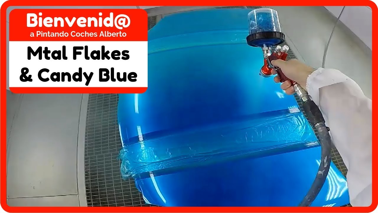 Aplicación de metal flakes y candy blue con PPS