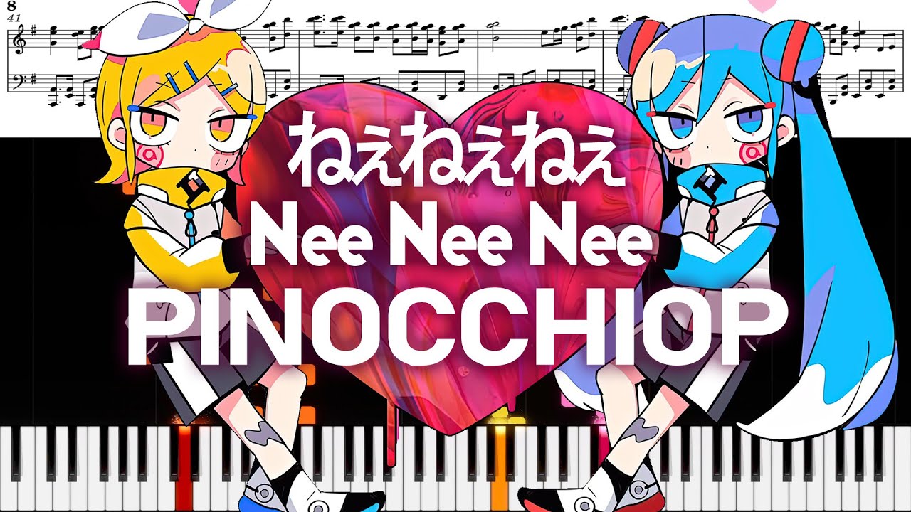 Kagamine Rin & Hatsune Miku - Nee Nee Nee (ねぇねぇねぇ) - PIANO MIDI