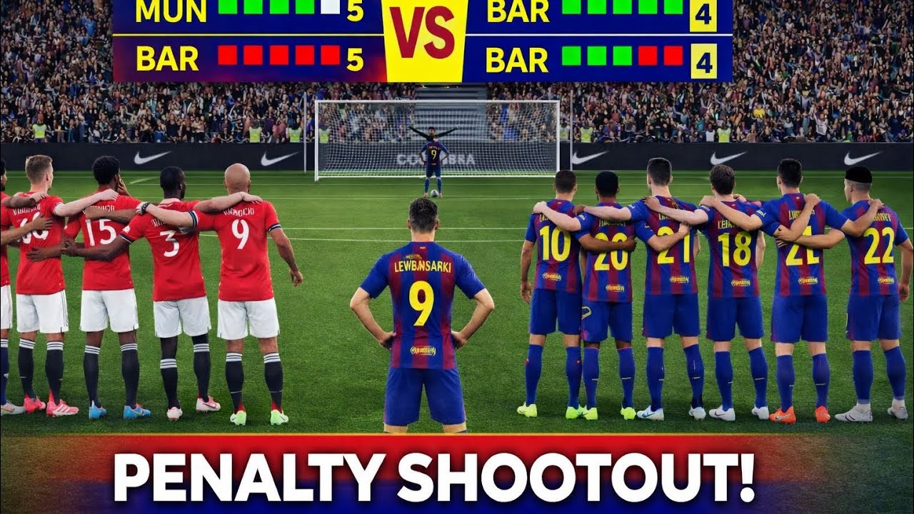 🎮Unbelievable 5-4 Win! Man United vs Barcelona Full Shootout