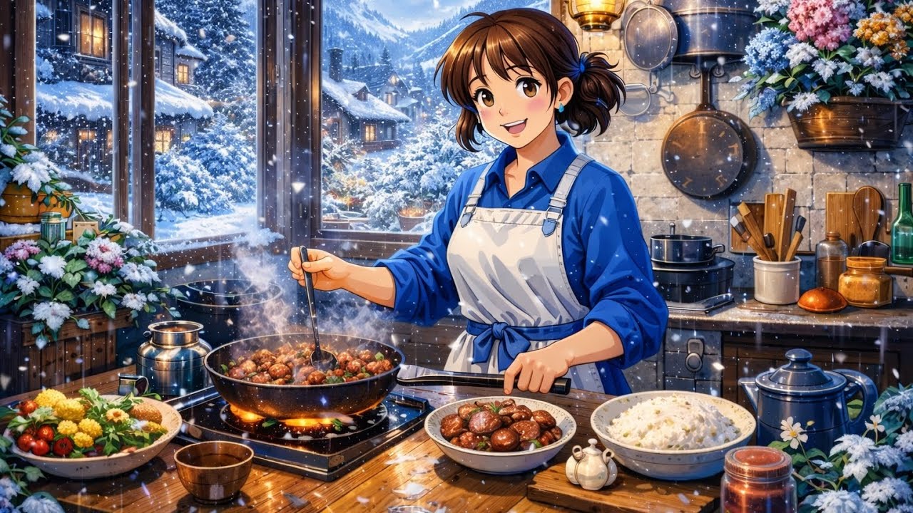 A Cozy Ghibli-Style Cooking Day 🍜 | Relaxing Food, Calm Vibes & Soft Music