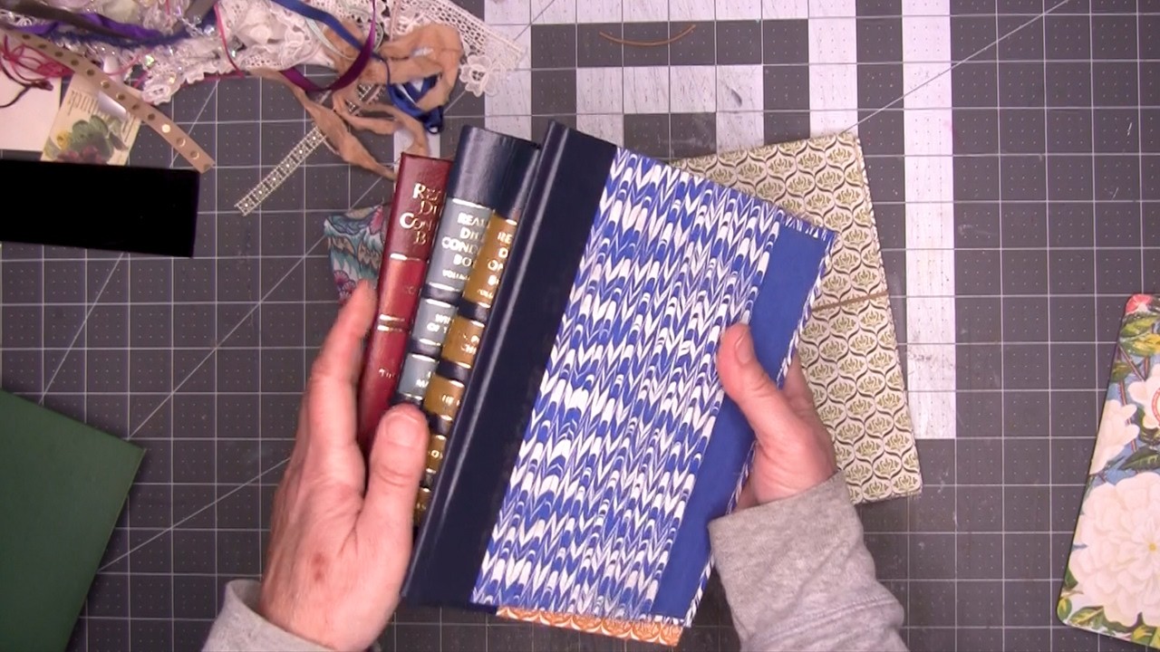 Traveler's Style Journal Using a Salvaged Book - LOW SEW & NO-SEW Options