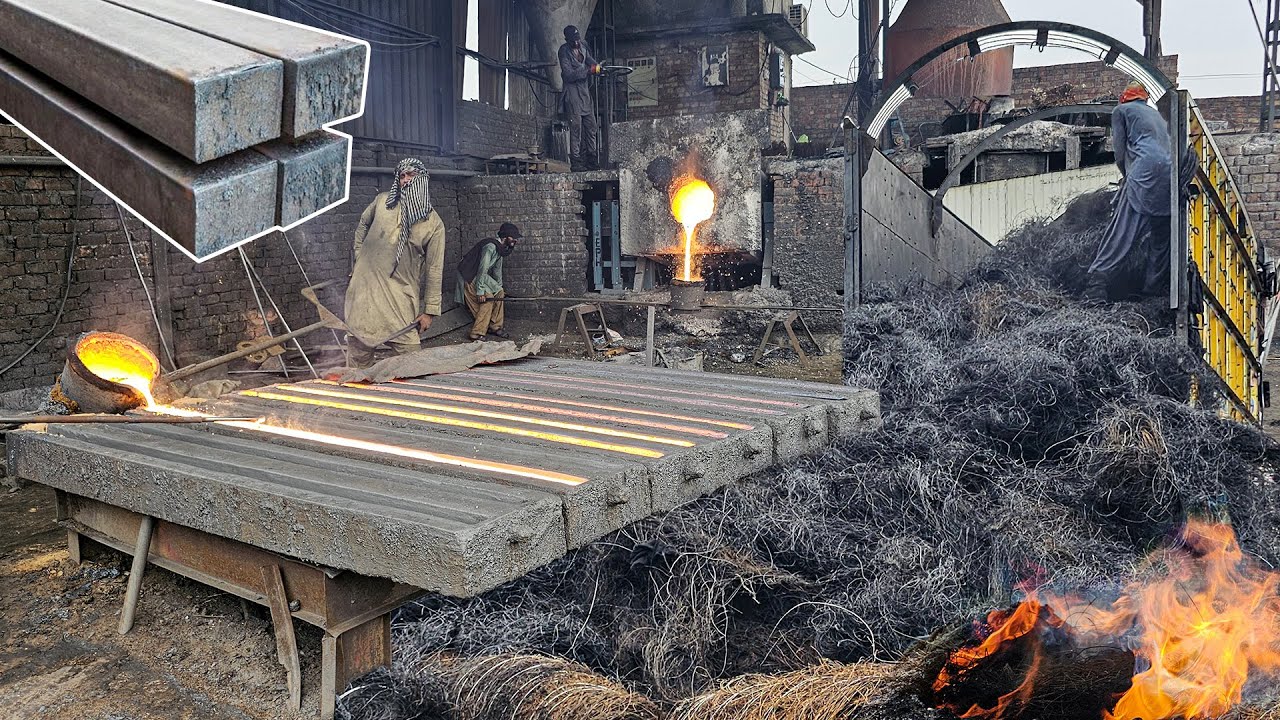 Incredible Process Of Melting Millions Of Tons Of Iron Scrap Into Billets