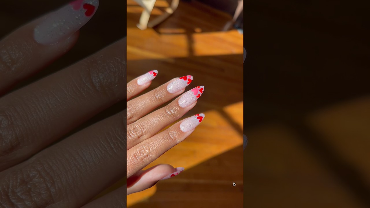 DIY Valentine&rsquo;s Day Nails #diynails #nailsathome #nailtutorial #gelxnails #beginnernails #valentines