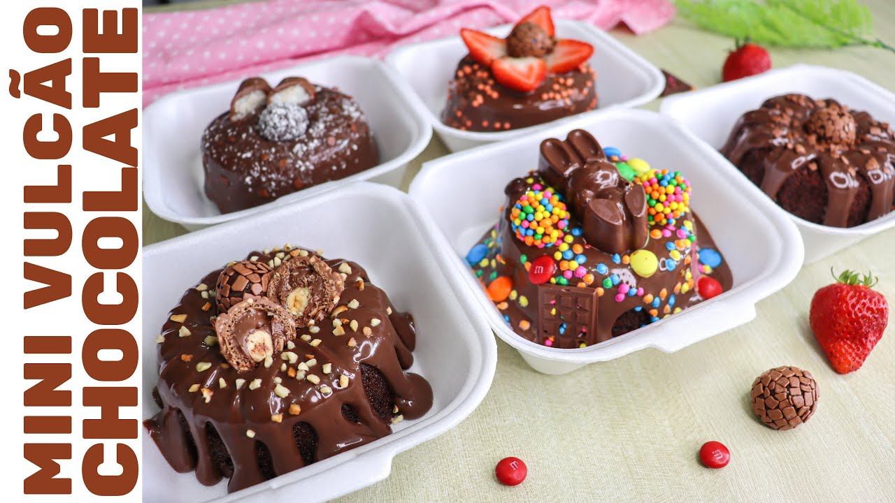 VENDA ESTES BOLOS TODOS OS DIAS! | Cinco sabores de bolo mini vulcão com a mesma massa