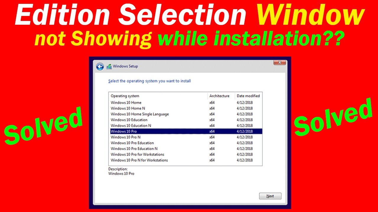 🛠️Solved: Windows 10/11 Edition Selection window not Showing While installation