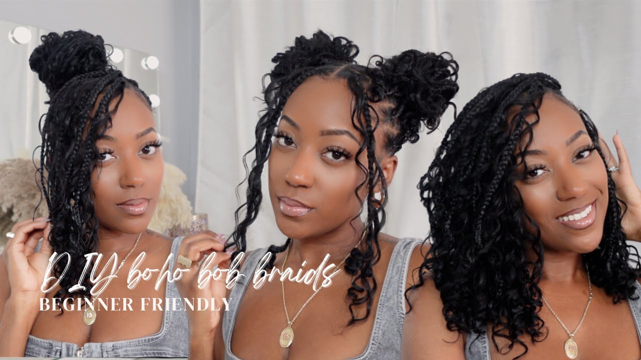 The Braided Style of The SUMMER, Boho Knotless Bob Tutorial ft. Hot Braids | How to Secure Your Ends