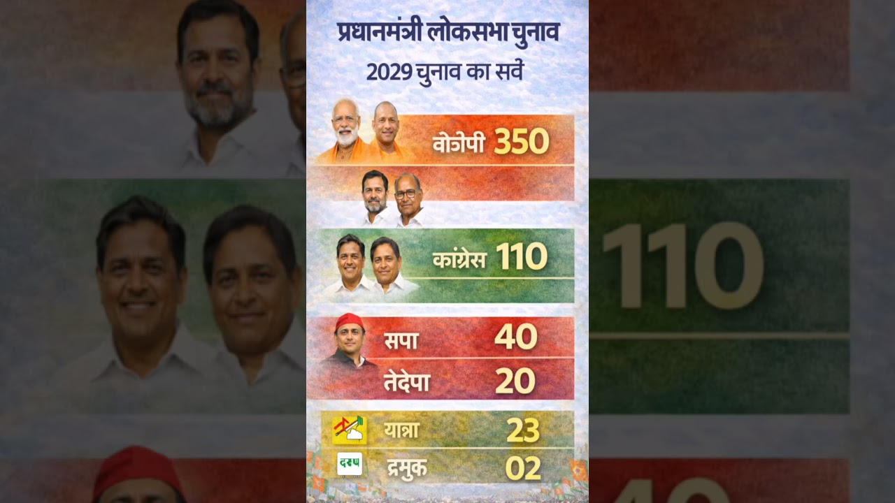 2029 Lok Sabha Prediction: NDA 380 vs INDIA 150! (BJP-230, INC-120) | PMRace Final score #bjp