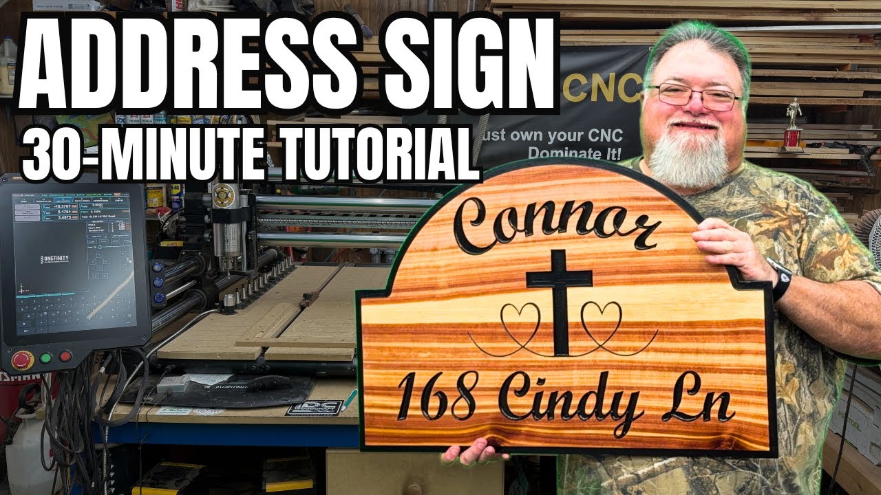 Learn To Design and Carve A Custom Wooden Address Sign in 30 Minutes!