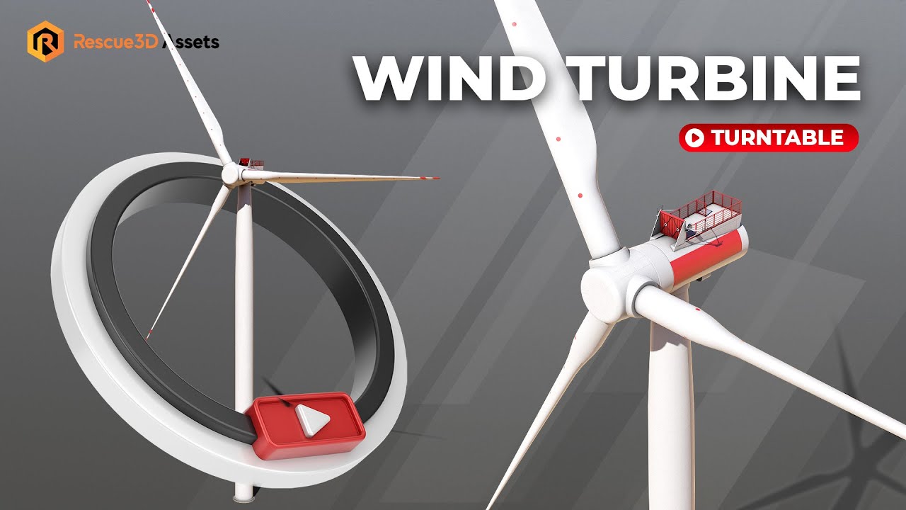 Wind Turbine - Low-poly PBR 3D model by Rescue3D Assets