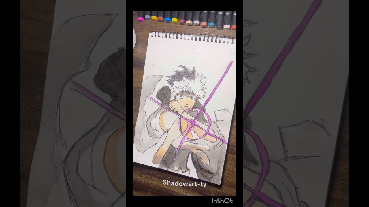 Gojo drawing##￼ 😶🤌🟣