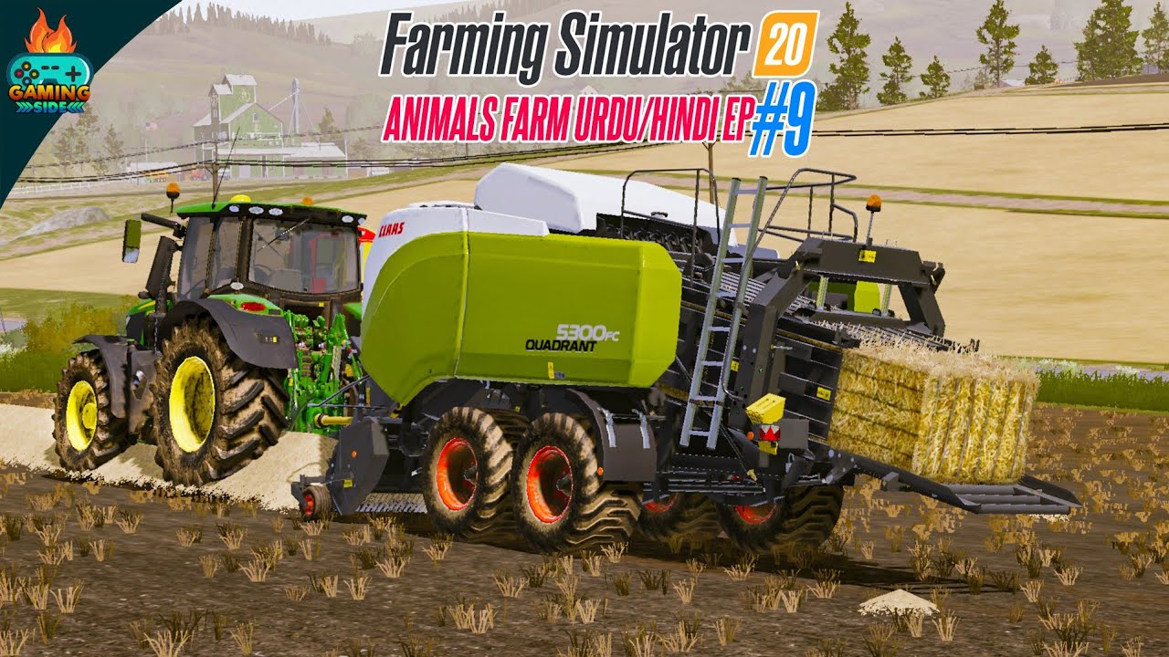 Making Straw Bales - Farming Simulator 20 Animals Farm Urdu Hindi gameplay #9 - fs 20 اردو