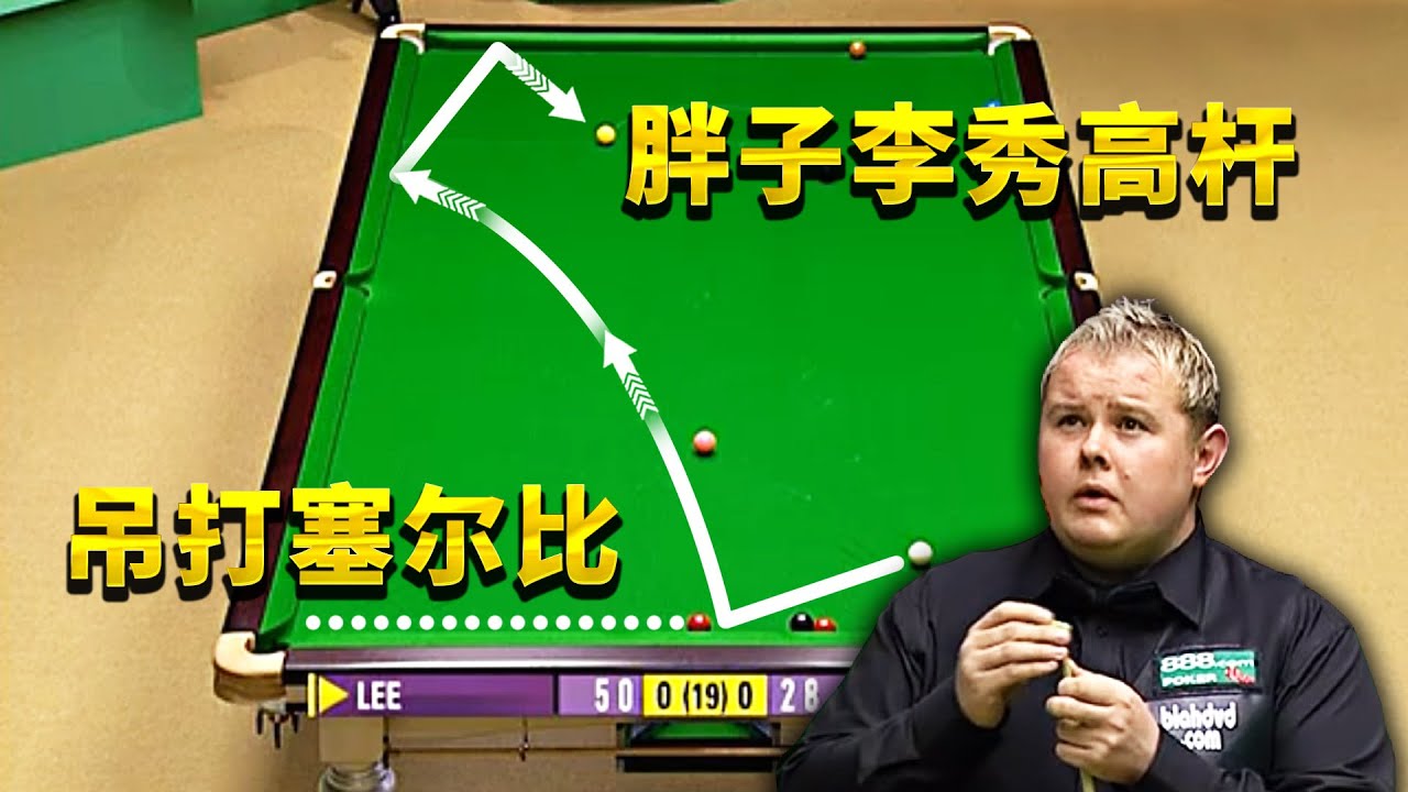 斯诺克世锦赛经典，胖子李连续精准高杆，塞尔比不敢做斯诺克，根本就没机会做
