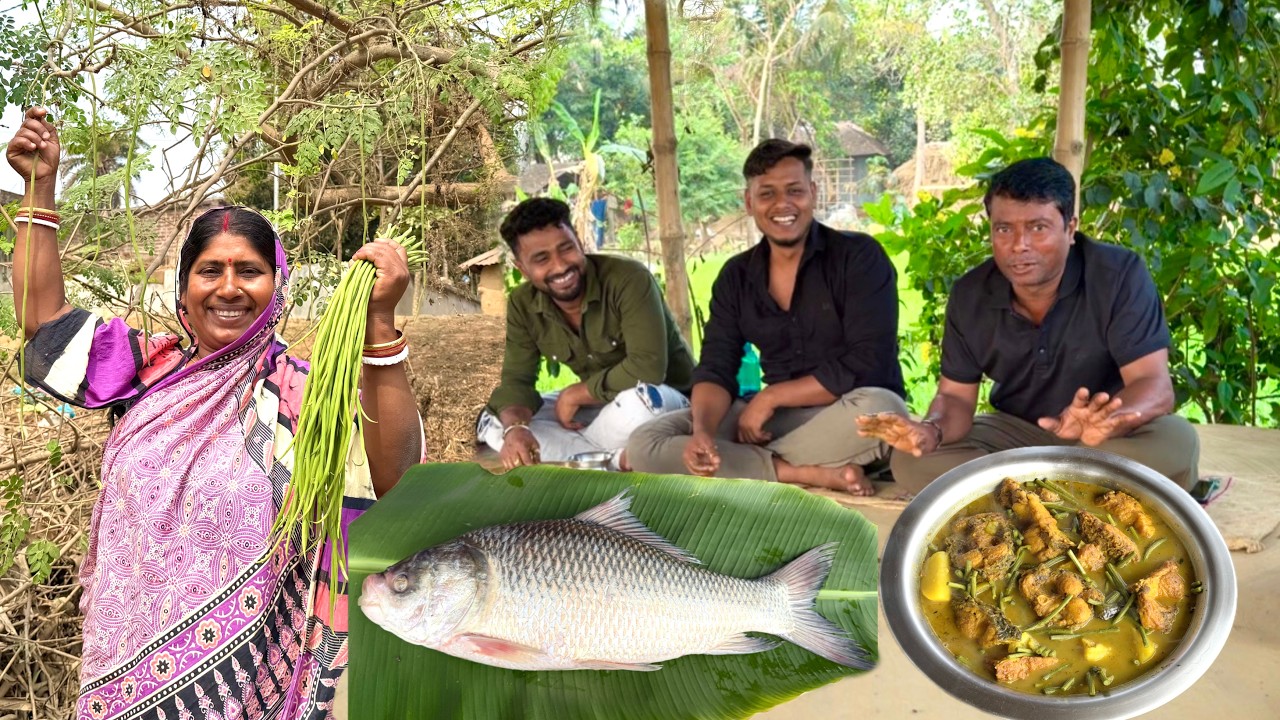 নদীর ৩.৫ কেজি ওজনের কাতলা মাছ আর কচি সজনের ডাঁটা দিয়ে ঝোল ঘরোয়া স্বাদের রান্না।