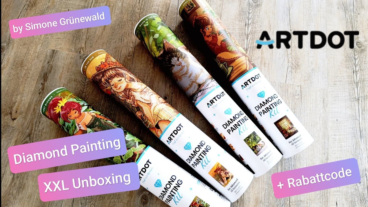 💎 Diamond Painting XXL Unboxing ARTDOT + Rabattcode 🛍️ Große Bilder by Simone Grünewald
