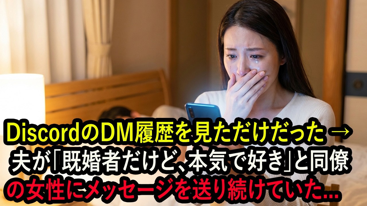 DiscordのDM履歴を見ただけだった → 夫が「既婚者だけど、本気で好き」と同僚の女性にメッセージを送り続けていた