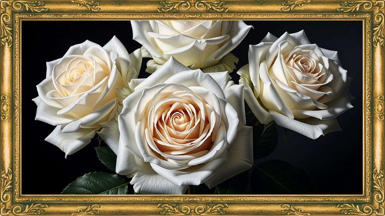 Dramatic White Roses Fine Art 4K | High-End Museum Inspired Wall Decor