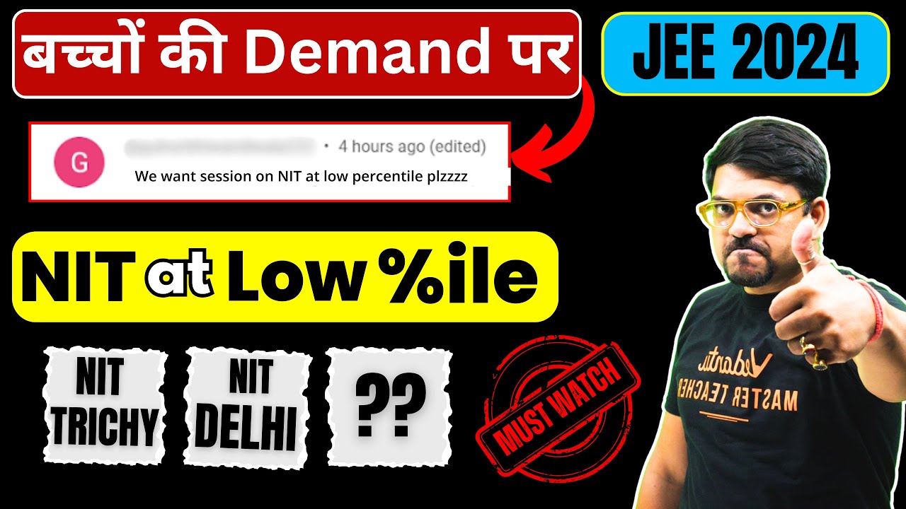 Top NITs Colleges at Low JEE Percentile | JEE Main 2024 | Harsh Sir @Vedantu JEE Made Ejee