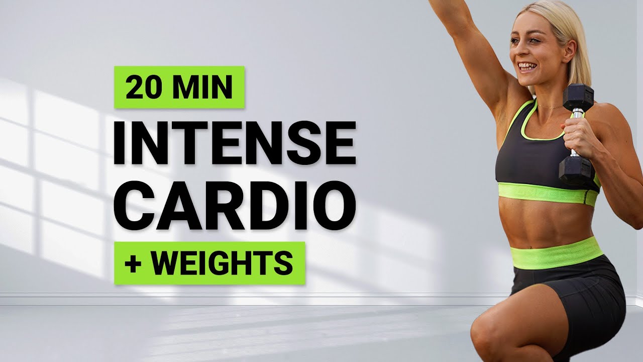20 MIN CARDIO WEIGHTS | HIIT + Light Weights | Intense Full Body Cardio | Super Sweaty | No Repeat