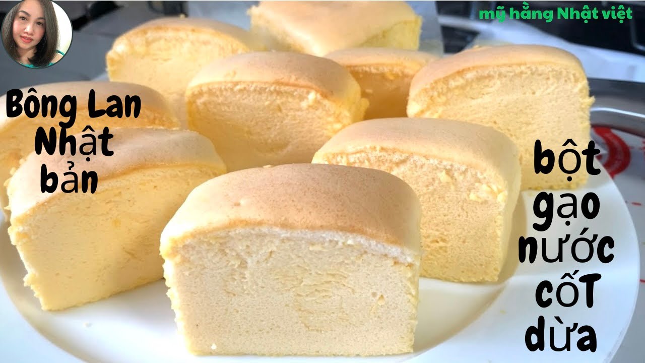 Cách làm bánh bông Lan Nhật bản,từ bột gạo , nước cốt dừa,bánh mềm mịn ,không xẹp không nứt