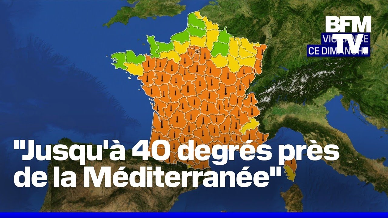 Canicule: 73 départements seront placés en vigilance orange ce dimanche, contre 53 auparavant
