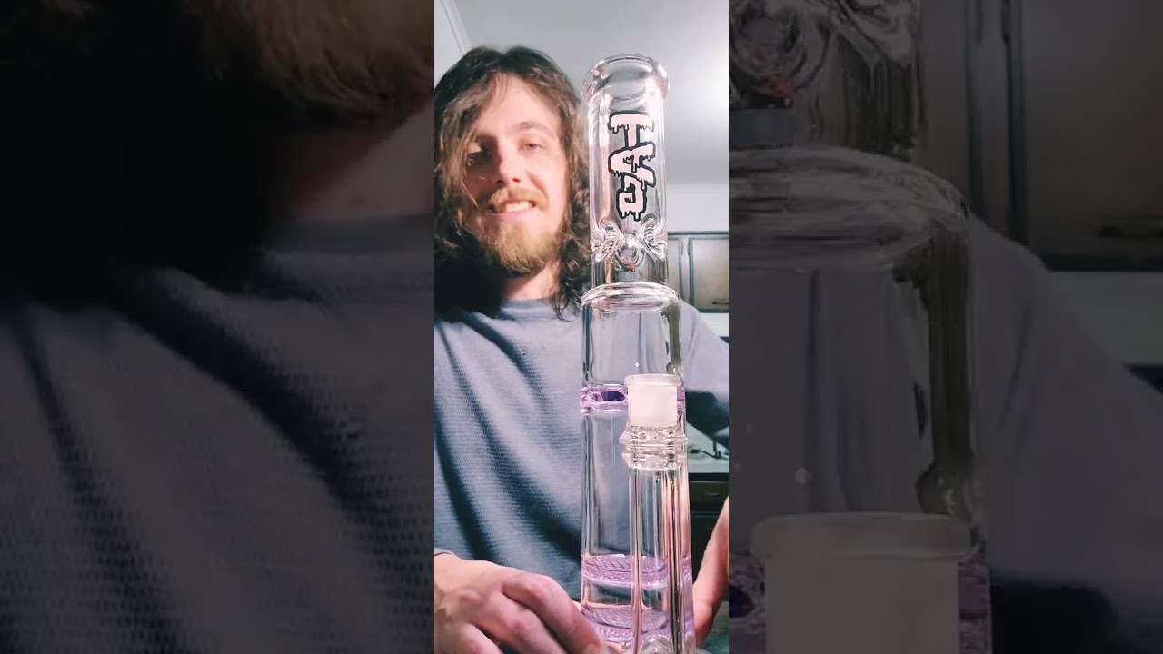 Thick Ass Glass Double Honeycomb to spinning splashguard Unboxing review and function test